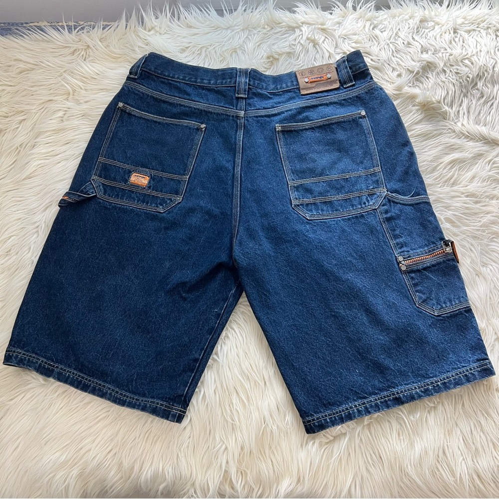 Vintage SOHK School of Hard Knocks Hip-Hop Carpenter Denim Jean Shorts Size 38